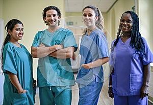 Medical team at a hospital photo