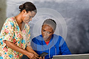 Medical team interact using a digital tablet