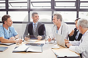 Medical team interacting in conference room