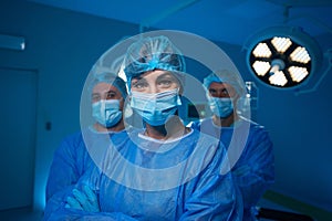 Medical team after operation in operating room