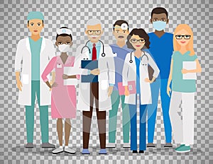 Medical team on transparent background