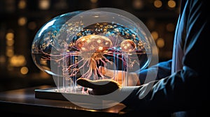 Medical technology: holographic insights. Created with Generative AI photo