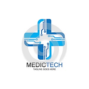 Medical technology logo design vector