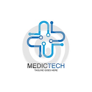 Medical technology logo design vector