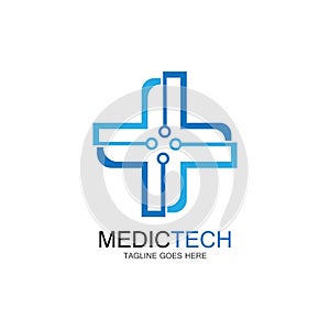 Medical technology logo design vector