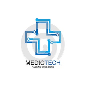 Medical technology logo design vector