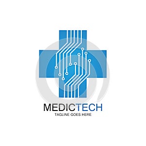 Medical technology logo design vector