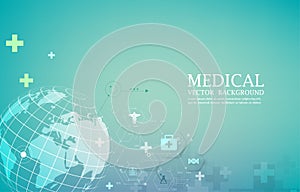 Medical technology vector background.Global technolgy concept