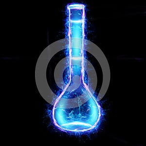 Medical test tube on a dark background. The concept of health, medicine, laboratory. Isolate on a dark background