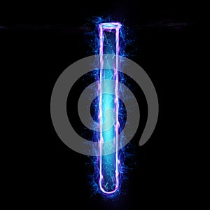 Medical test tube on a dark background. The concept of health, medicine, laboratory. Isolate on a dark background