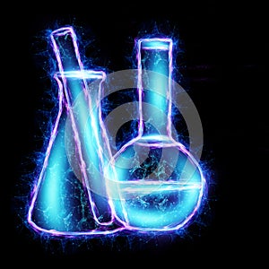 Medical test tube on a dark background. The concept of health, medicine, laboratory. Isolate on a dark background