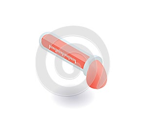 Medical test tube, laboratory glassware icon. Vector illustration in flat isometric 3D style