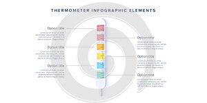 Medical thermometer step chart infographics. Clinical measuring