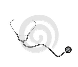 Medical tool stethoscope isolated on white background. Vector Illustration