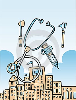 Medical tools and building