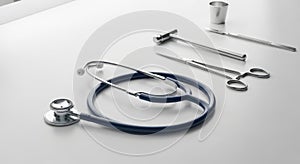 Medical Tools and Equipment on a White Surface