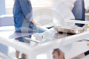 Medical tools lying on the table