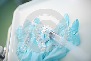 Medical tools in the sterile table ready to use