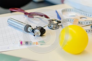 Medical tools on table