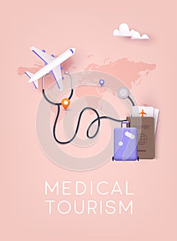 Medical tourism. 3D Vector Illustrations