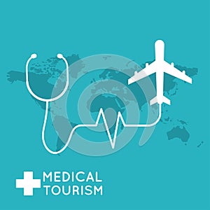 Medical tourism. Flat design modern vector.