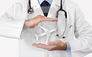 Medical tourism healthcare travel insurance concept. photo