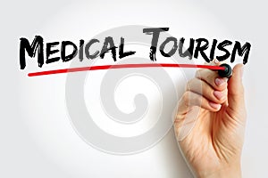 Medical Tourism text quote, health concept background