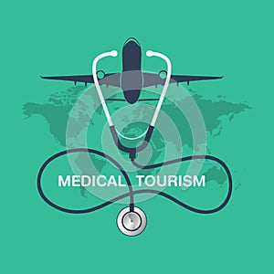 Medical tourism vector background