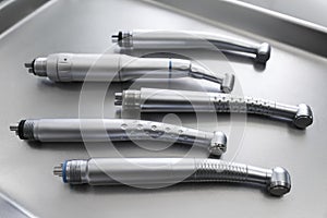 Medical tray with dental turbine handpieces