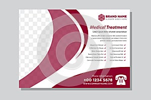 Medical treatment horizontal Flyer Vector Template