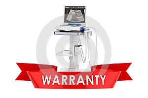 Medical ultrasound diagnostic machine, scanner warranty concept. 3D rendering
