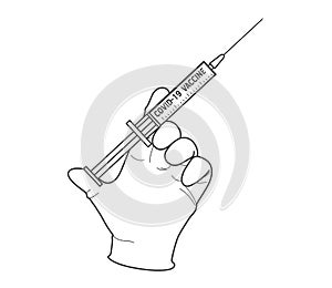 Medical vaccine injection illustration design