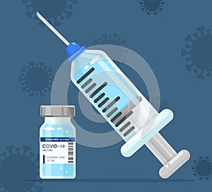 Medical vaccine injection illustration design