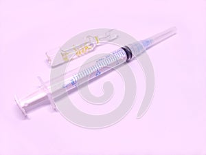 Medical vaccine vial with sterile injection