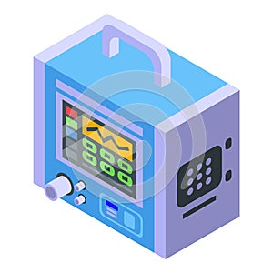 Medical ventilator icon, isometric style