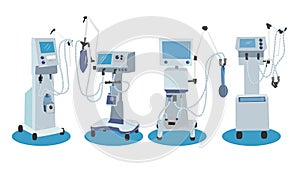 Medical ventilators isolated vector illustration