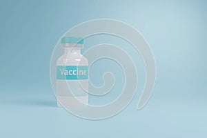 Medical vial for vaccination in white glass bottle