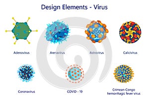 medical virology illustration. design elements - virus. microbiology.