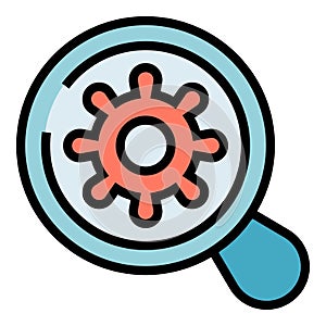 Medical virus search icon vector flat