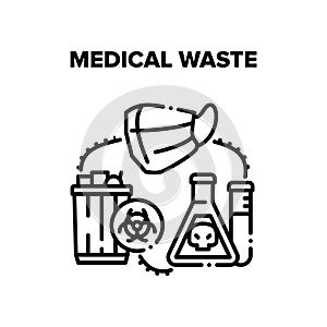 Medical Waste Vector Black Illustrations