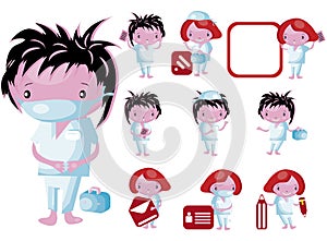 Medical website icons staff