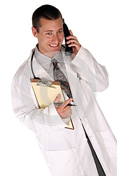 Medical worker helps you out over the phone