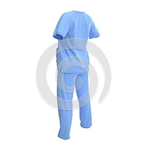 Medical workers clothes dirty in the blood isolated on white. 3D illustration