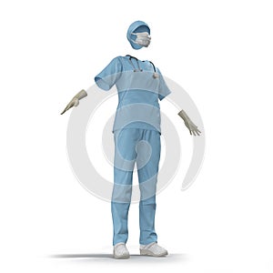 Medical workers clothes isolated on white. 3D illustration