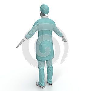 Medical workers clothes isolated on white. 3D illustration