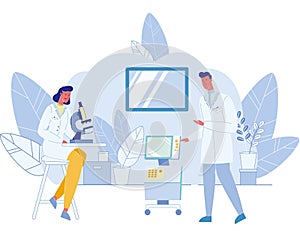 Medical Workers Using Modern Technologies in Lab