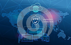 VPN Virtual Private Network Technology Secure Connection Cyber Security Background photo