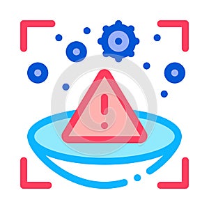 Medically unsafe lens icon vector outline illustration