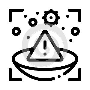 Medically unsafe lens icon vector outline illustration