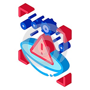 Medically unsafe lens isometric icon vector illustration